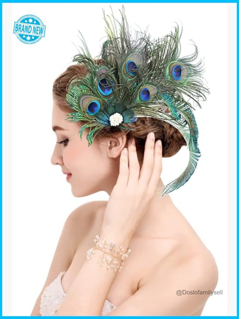 Peacock Feather Hair Clip Fascinator Hat 1920s Headpiece for Derby Wedding